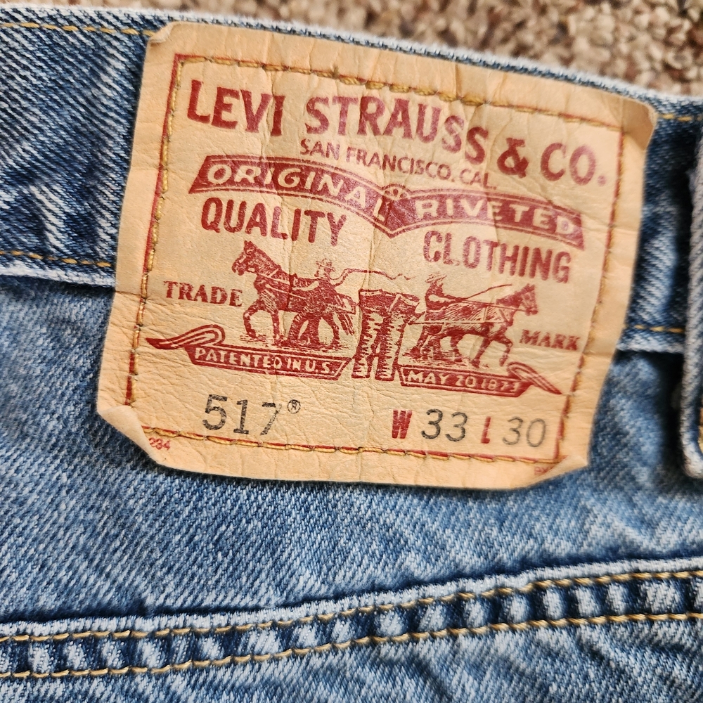 Levi's 517 Bootcut Men's Blue Jeans Size 33x30 - Picture 7 of 14